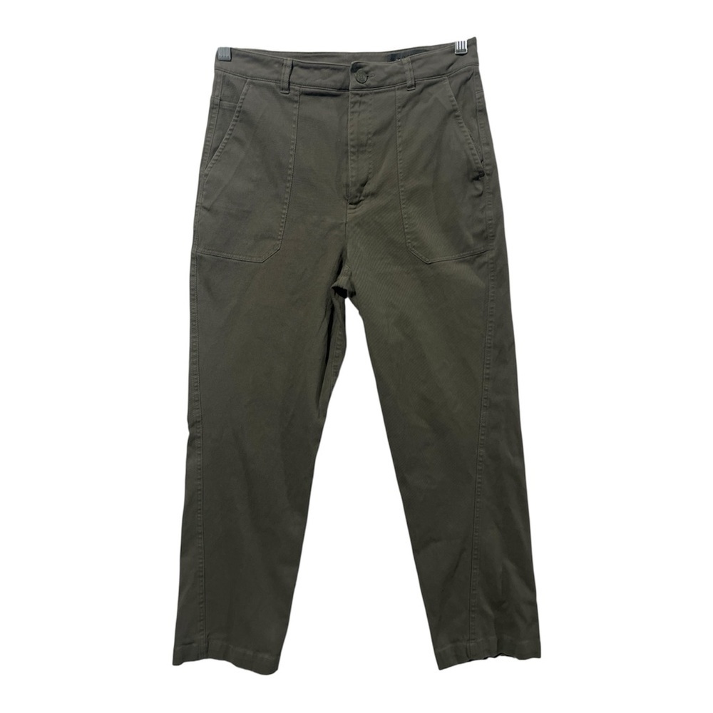 G/Fore Pant Women’s 8 Isle Sage Green Cotton Twill High Rise Tapered Leg Trouser